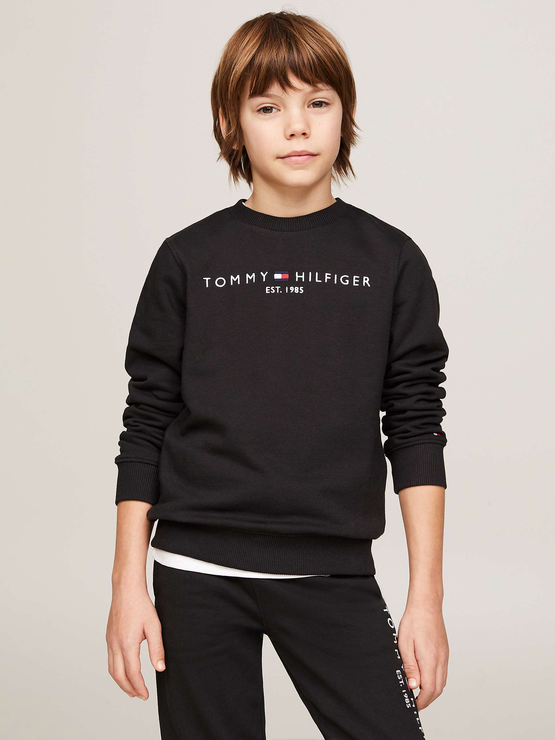 Buy Tommy Hilfiger Kids' Essential Organic Cotton Logo Sweatshirt Online at johnlewis.com
