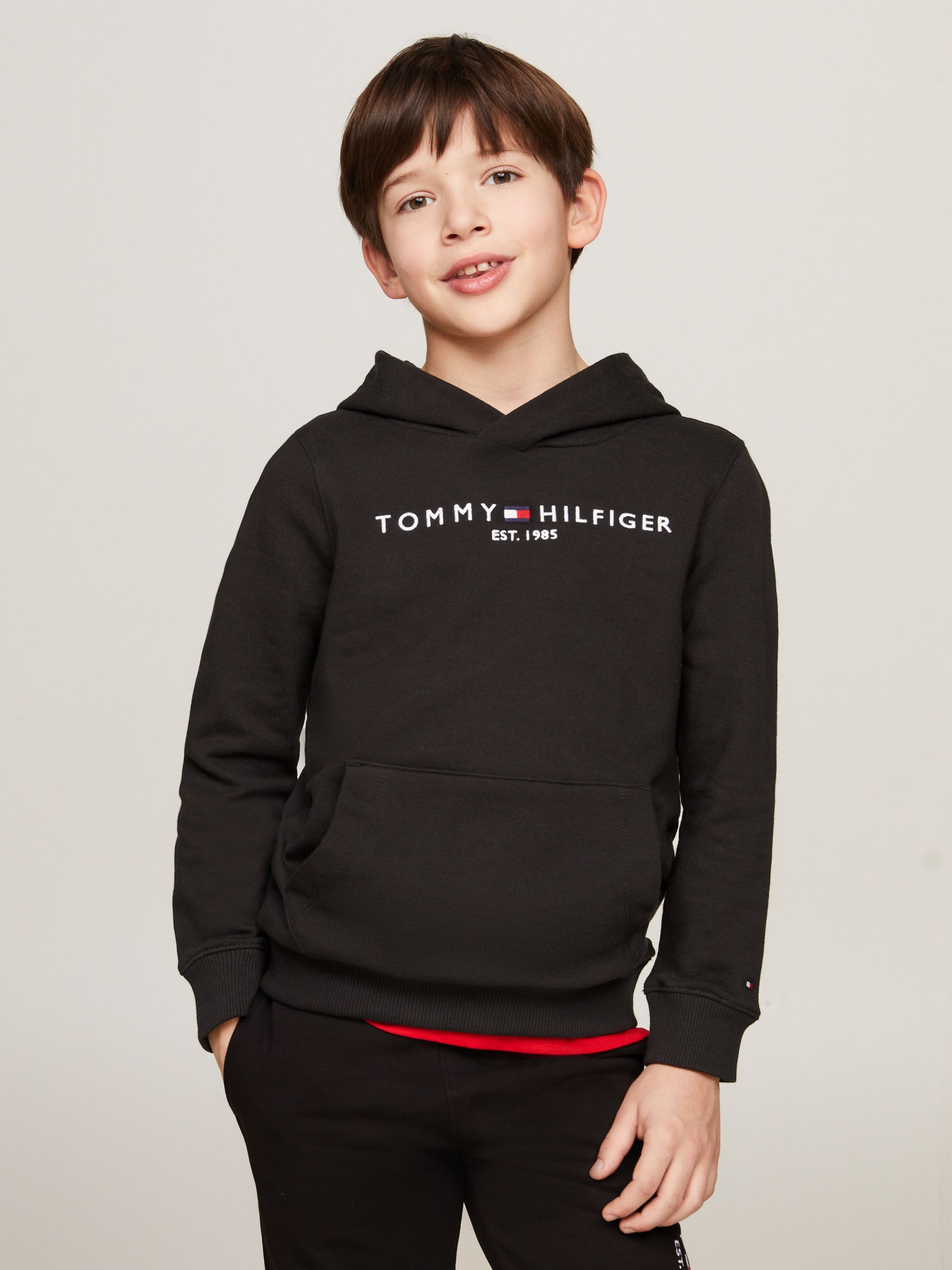 Tommy Hilfiger Kids' Essential Pullover Hoodie, Black, 3 years