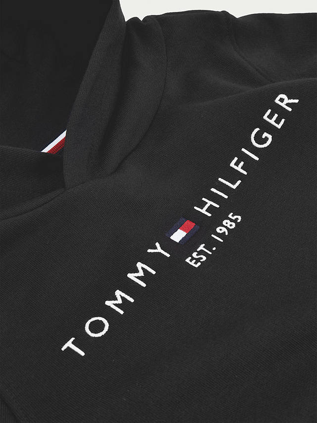 Tommy Hilfiger Kids' Essential Pullover Hoodie, Black at John Lewis ...