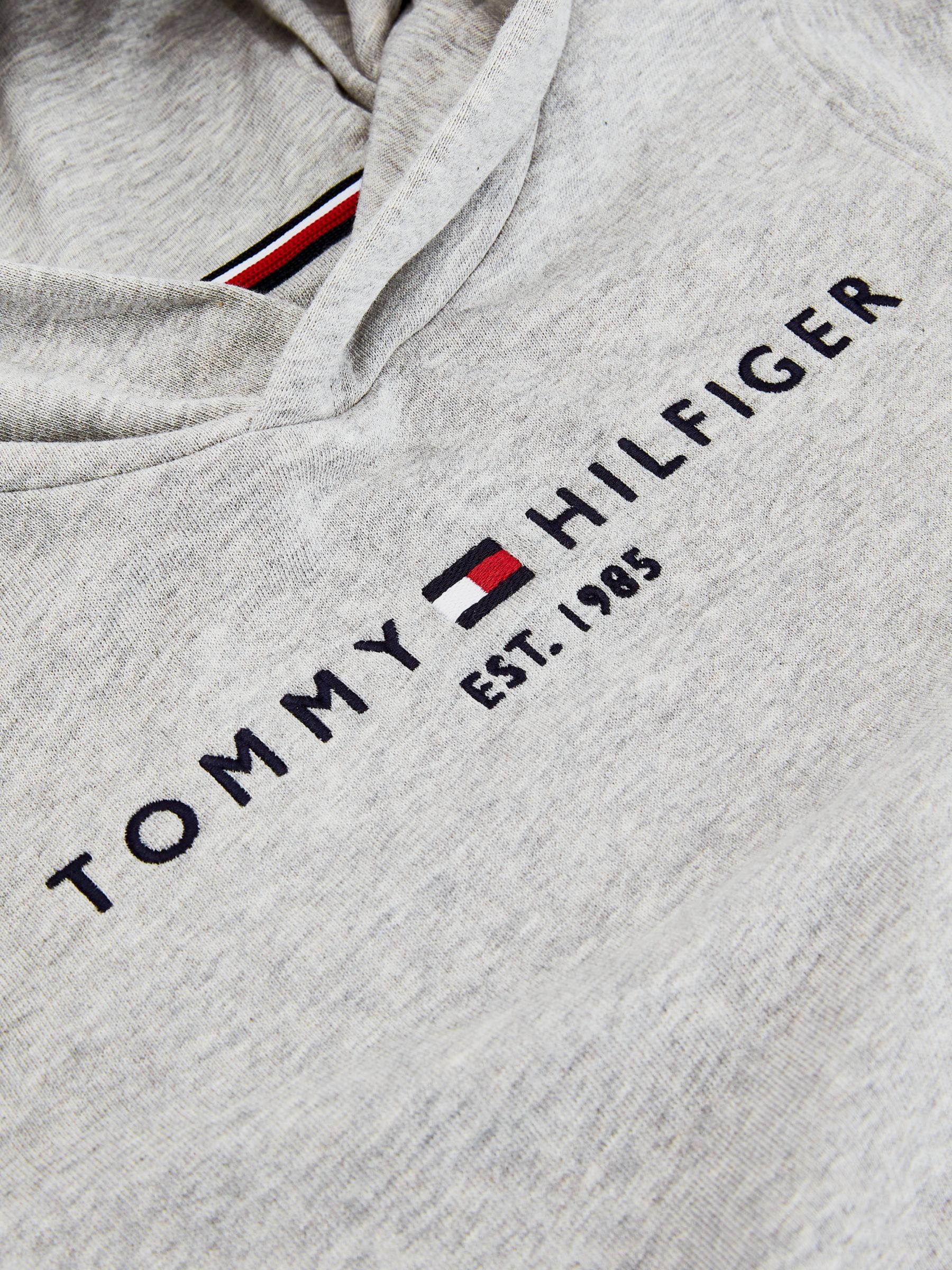 Tommy Hilfiger Kids' Essential Pullover Hoodie, Light Grey Heather at ...