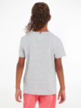 Tommy Hilfiger Kids' Essential Organic Cotton Logo Tee, Light Grey Heather