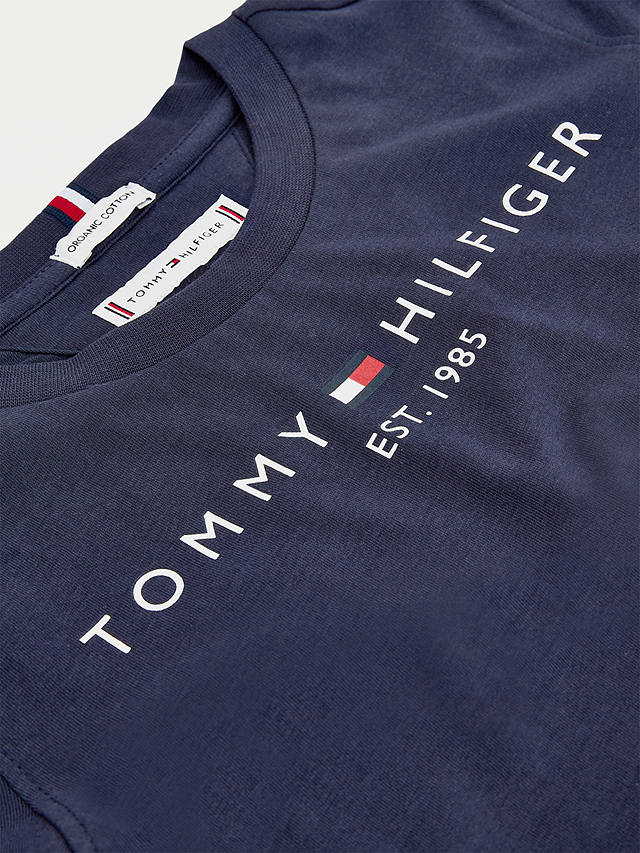 Tommy Hilfiger Kids' Essential Organic Cotton Logo Tee, Twilight Navy ...