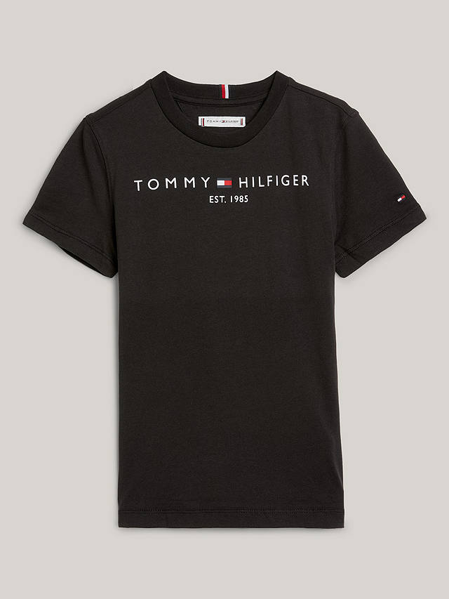 Tommy Hilfiger Kids' Essential Organic Cotton Logo Tee, Black