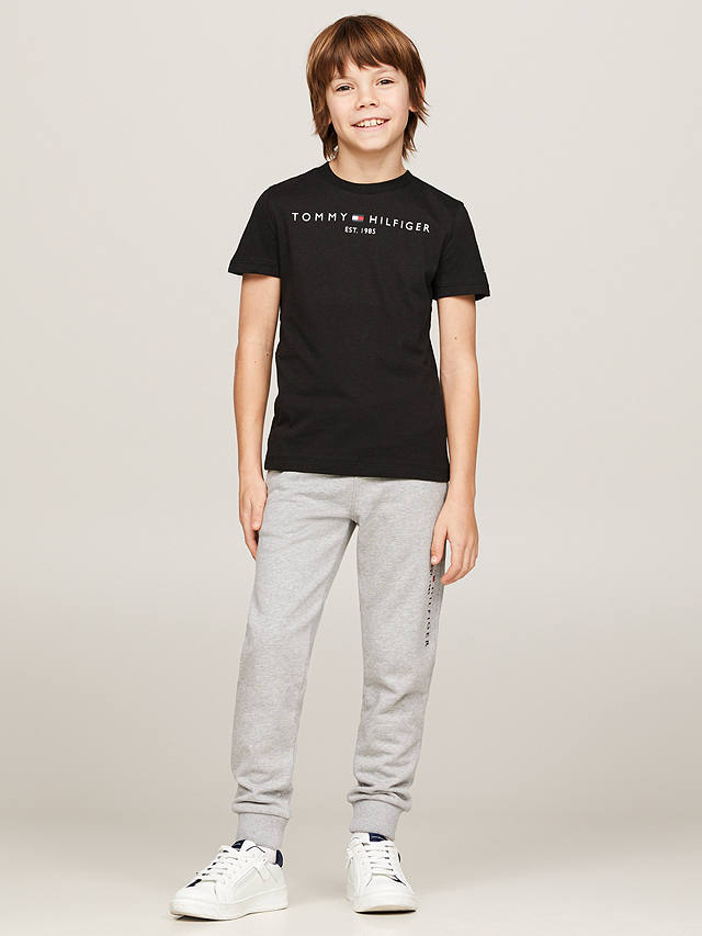 Tommy Hilfiger Kids' Essential Organic Cotton Logo Tee, Black