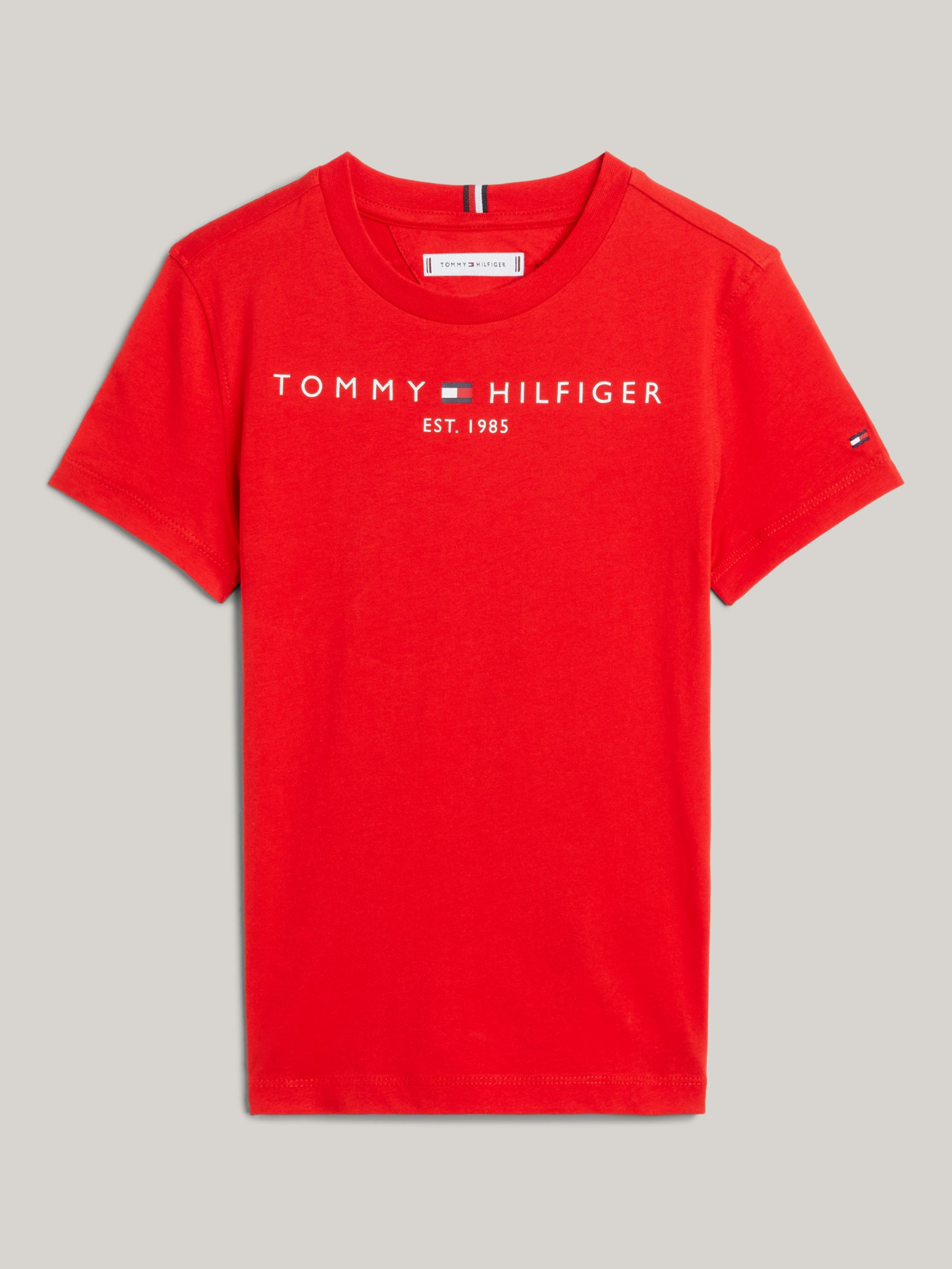 Tommy Hilfiger Red & Logo at Tee, Crimson Partners Cotton Deep Organic Kids\' John Lewis Essential