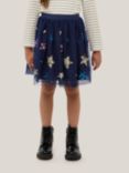 John Lewis & Partners Kids' Star Mesh Skirt, Navy