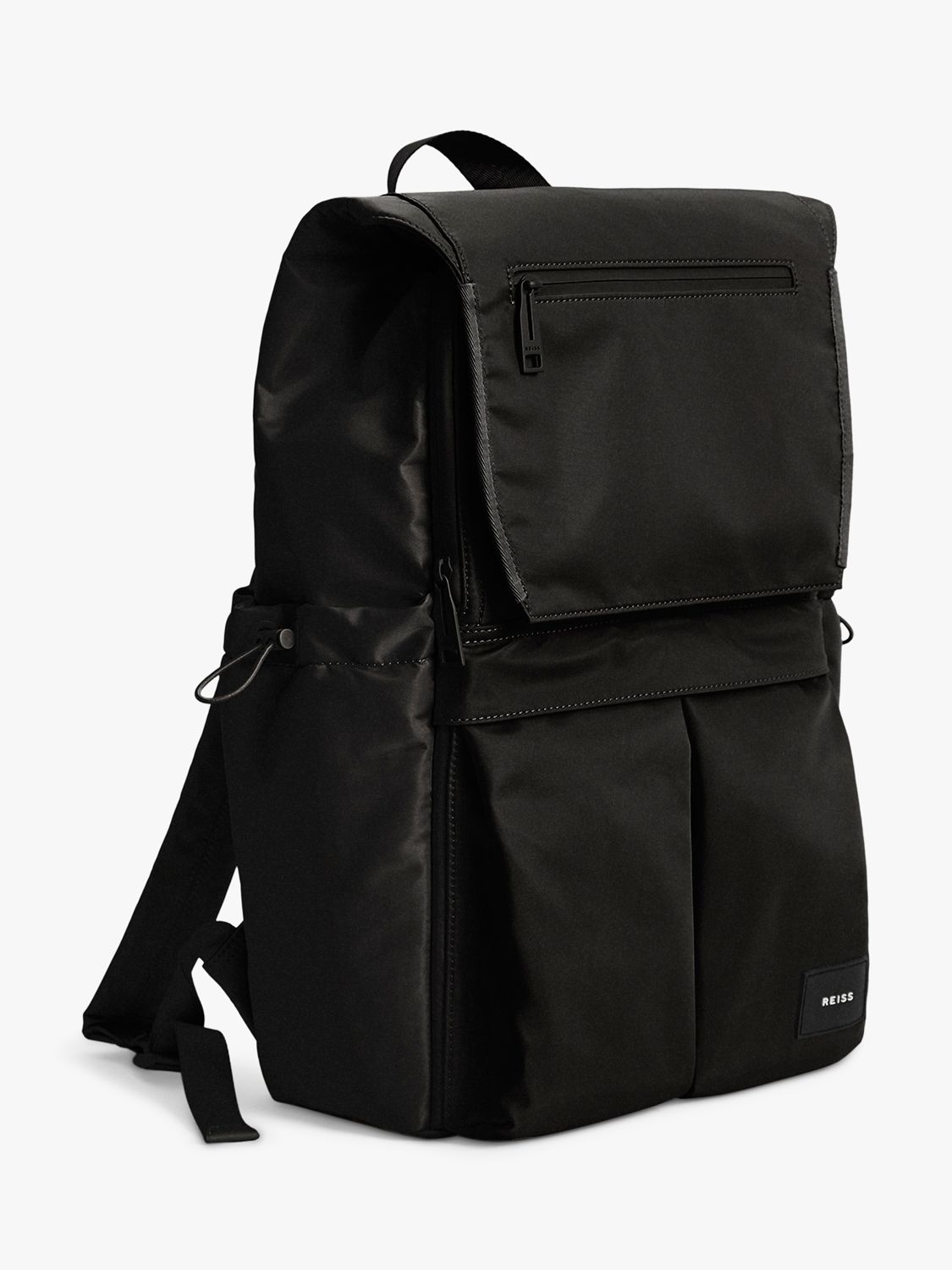 Reiss Lennox Nylon Backpack, Black