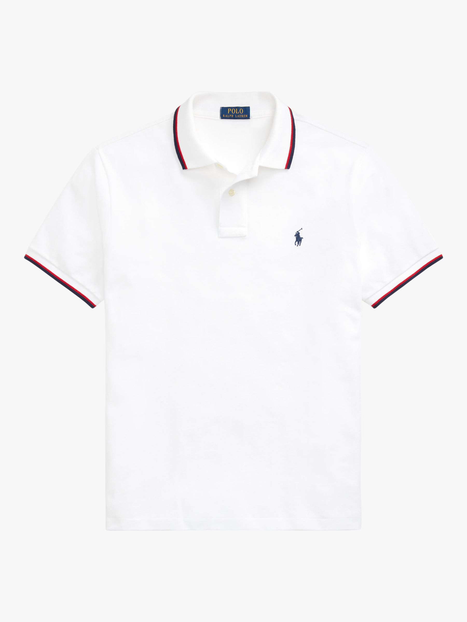 Polo Ralph Lauren Custom Slim Polo Shirt, White at John Lewis & Partners