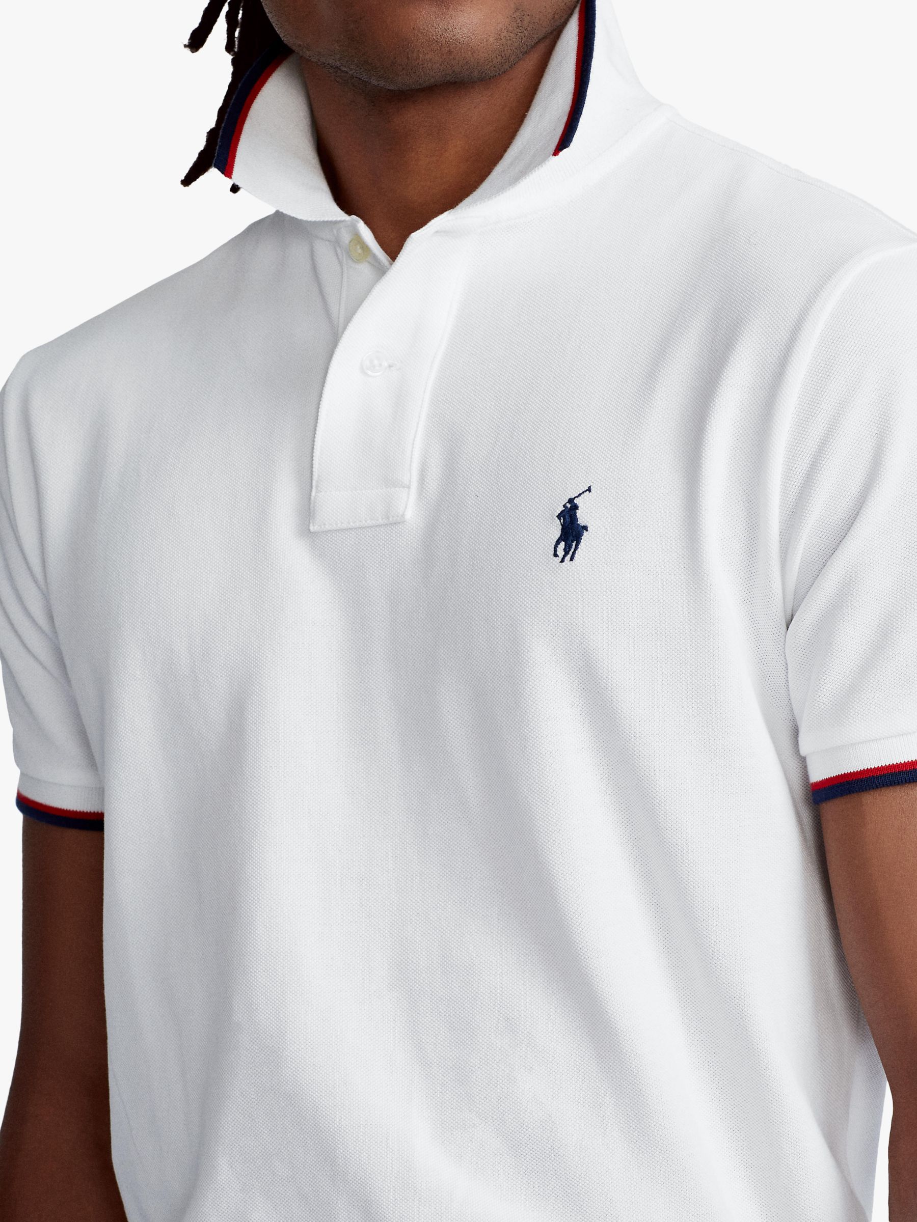 Polo Ralph Lauren Custom Slim Polo Shirt, White at John Lewis & Partners