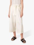 Monsoon Linen Blend Cropped Trousers, White