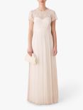 Monsoon Olive Embroidered Tulle Maxi Wedding Dress, Ivory
