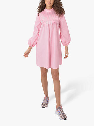 Ro&Zo Balloon Sleeve Pintuck Detail Dress, Pink