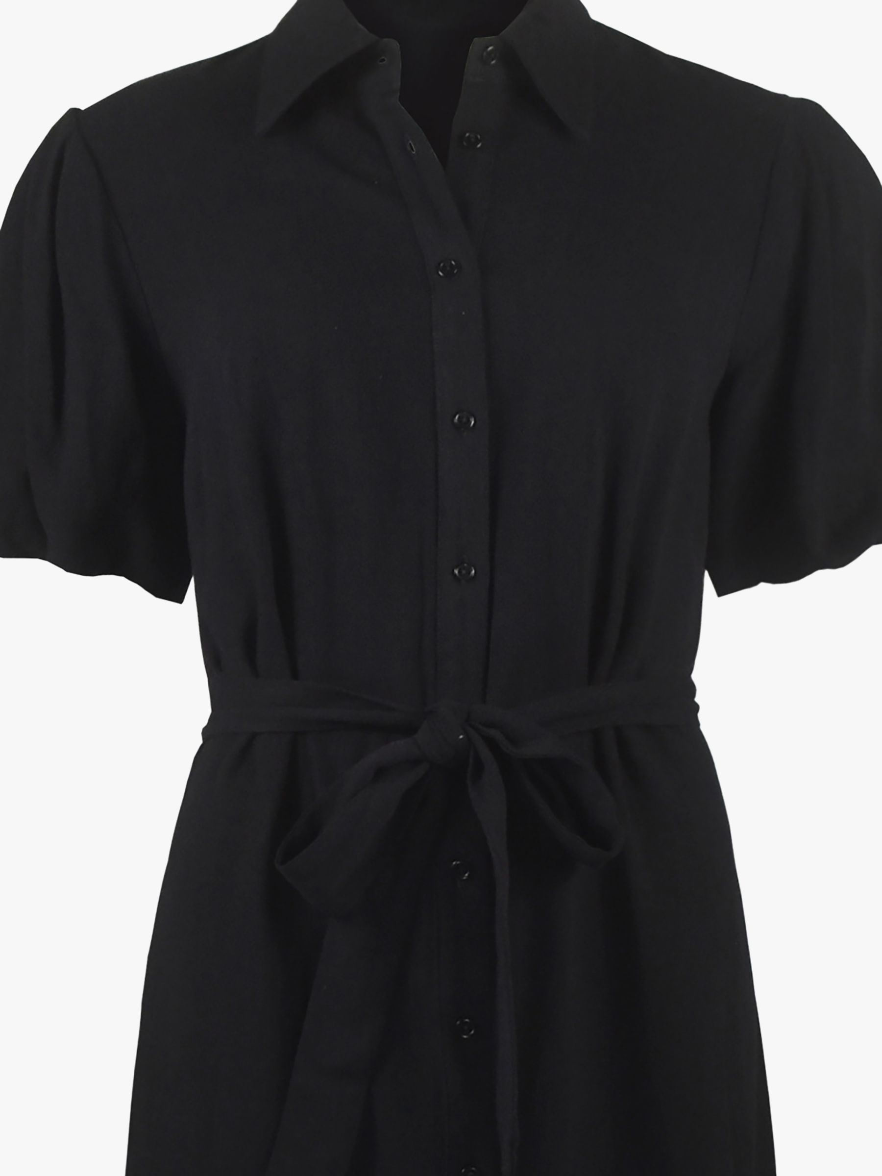 Ro&Zo Tie Waist Midi Shirt Dress, Black