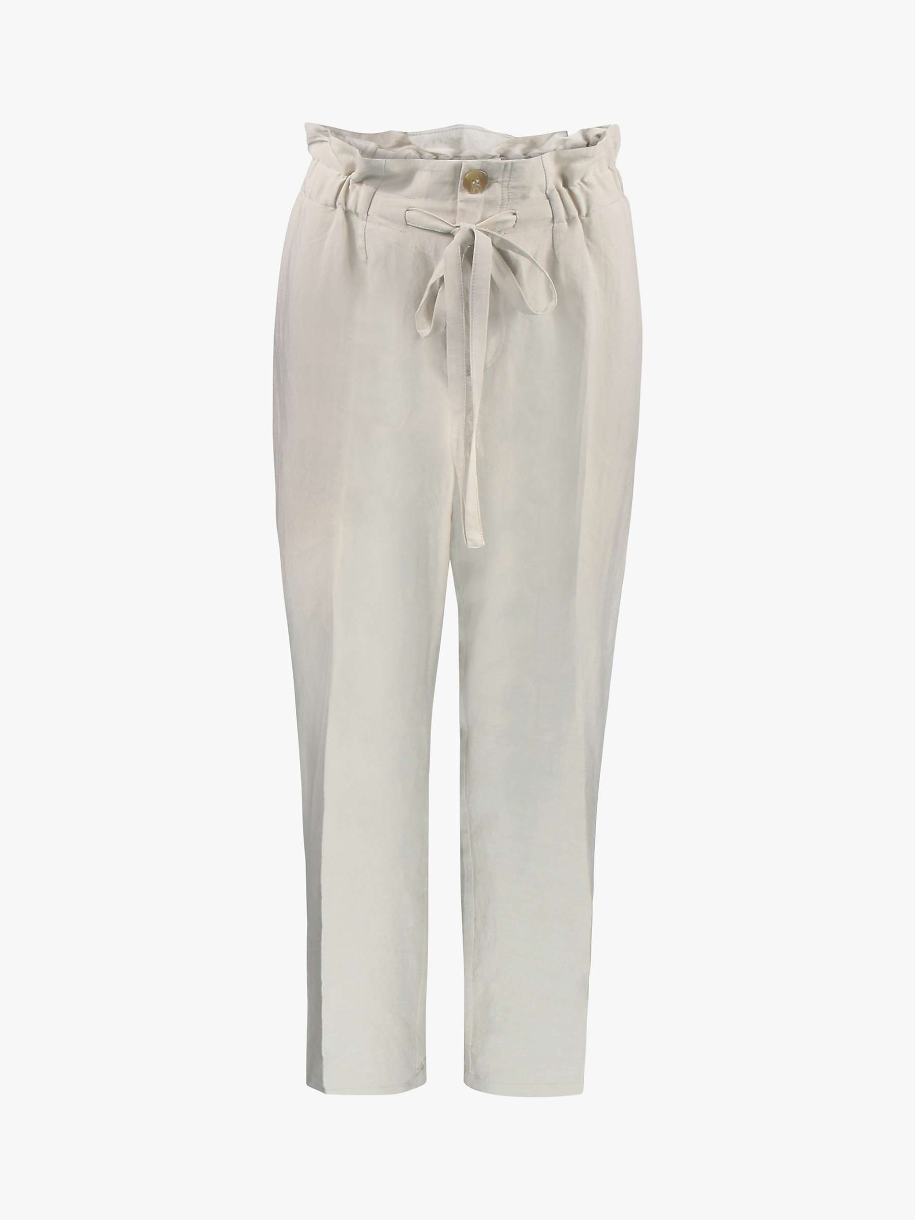 Ro&Zo Tapered Paperbag Trousers, Sand at John Lewis & Partners
