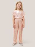 John Lewis & Partners Kids' Shimmer Jumpsuit, Rose Gold