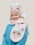John Lewis & Partners Kids' Unicorn Heat Trapper Hat, Pink