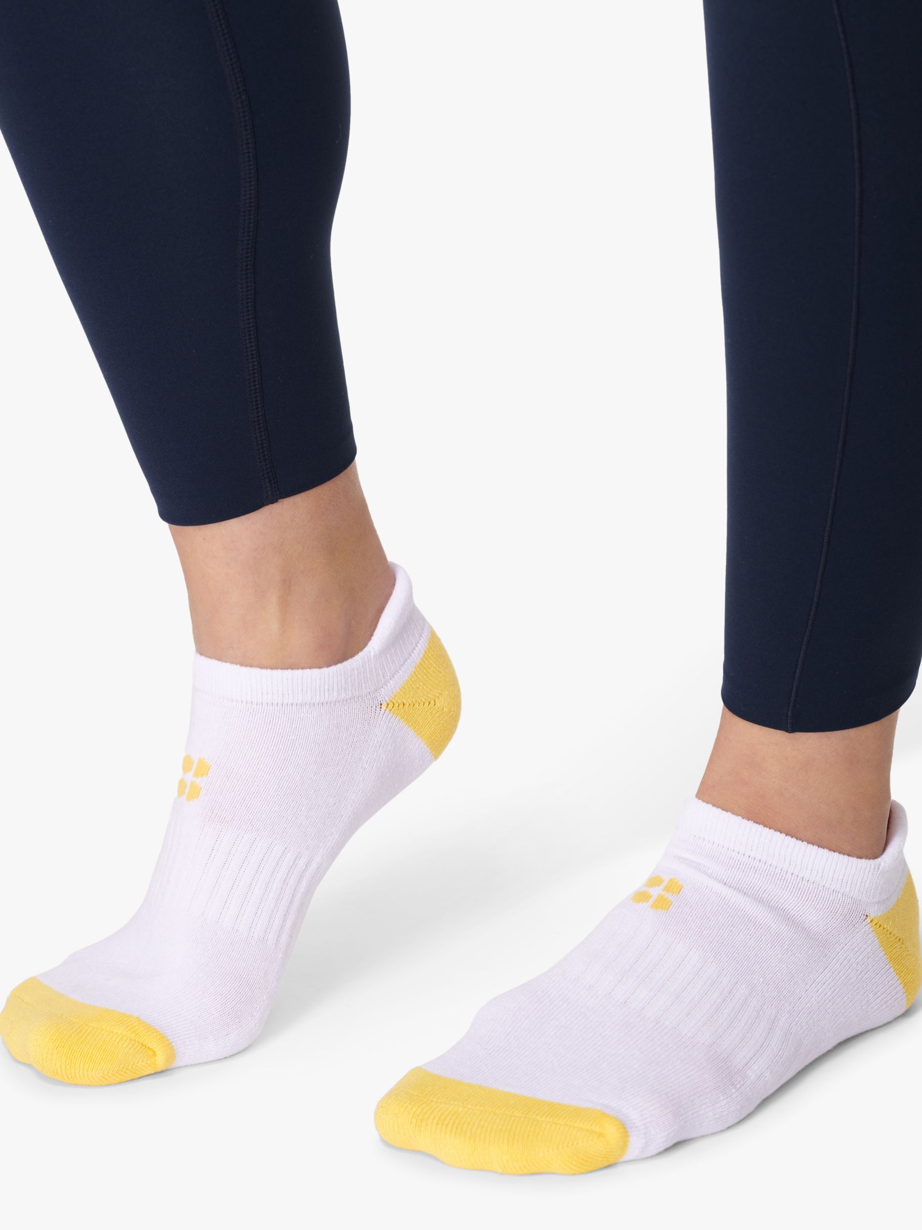Sweaty Betty Workout Trainer Socks, Pack of 3, Riviera Yellow