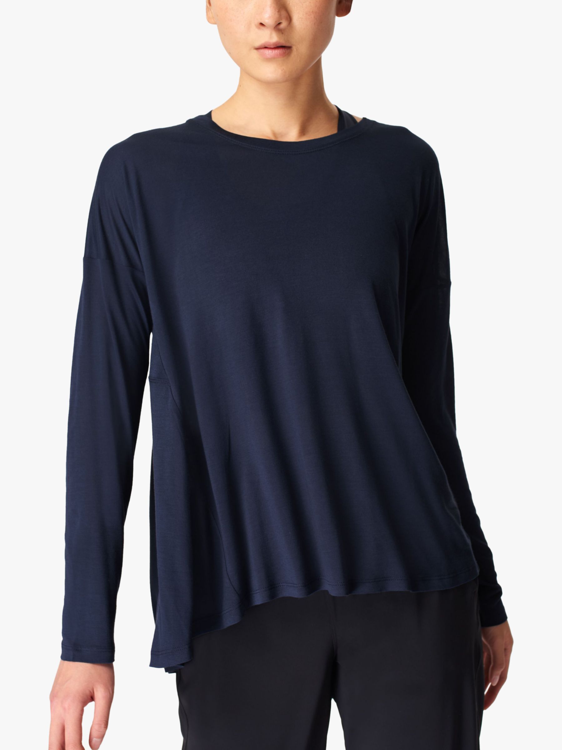 Sweaty Betty Easy Peazy Top, Navy Blue at John Lewis & Partners