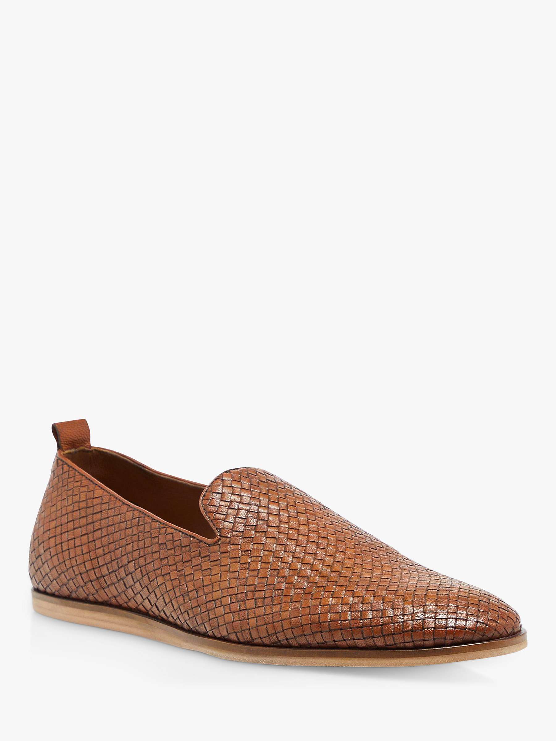 Buy Dune Bases Woven Leather Loafers, Brown Online at johnlewis.com