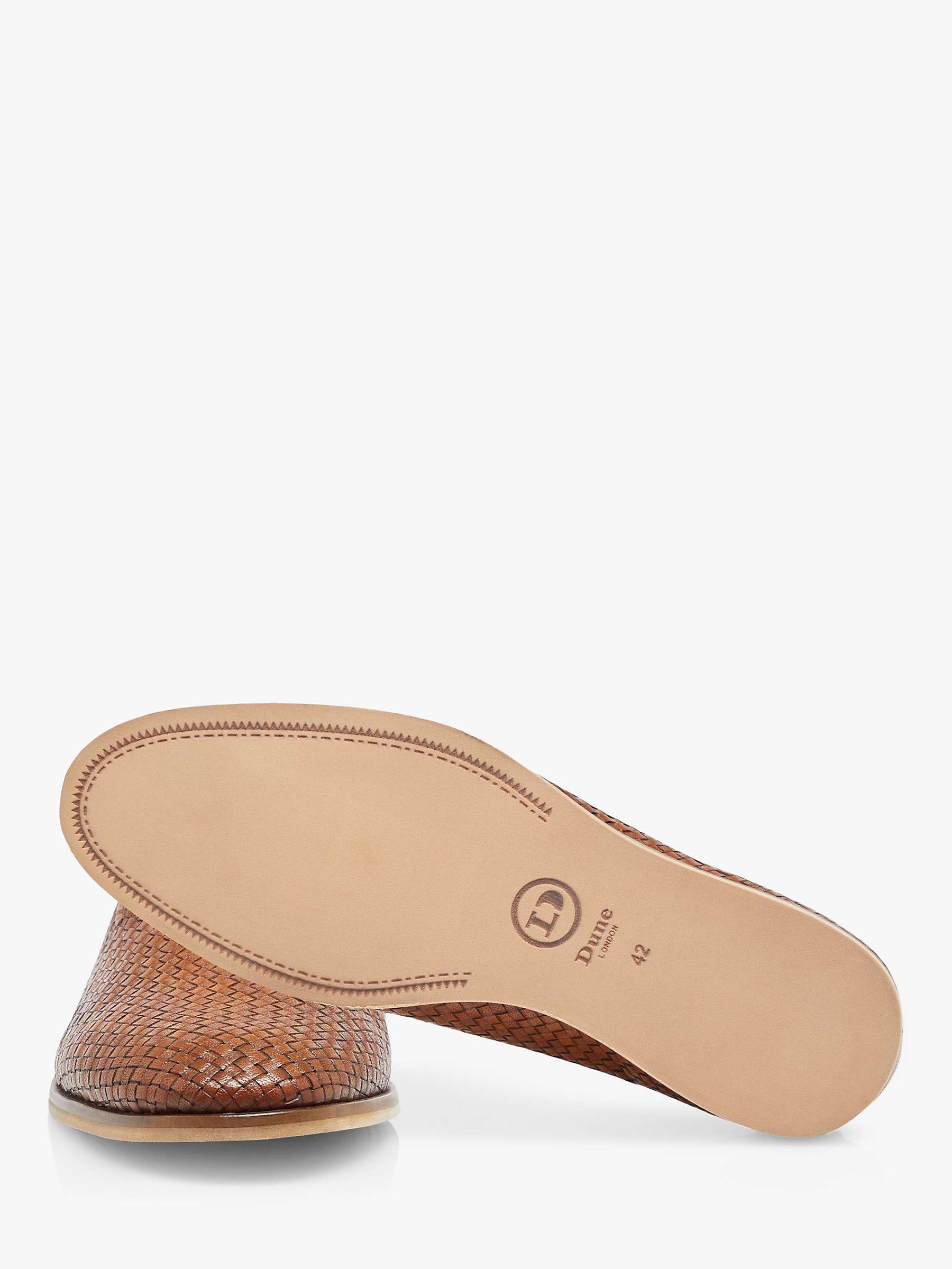 Buy Dune Bases Woven Leather Loafers, Brown Online at johnlewis.com