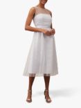 Phase Eight Evadine Pearl Embellished Midi Dress, Mineral