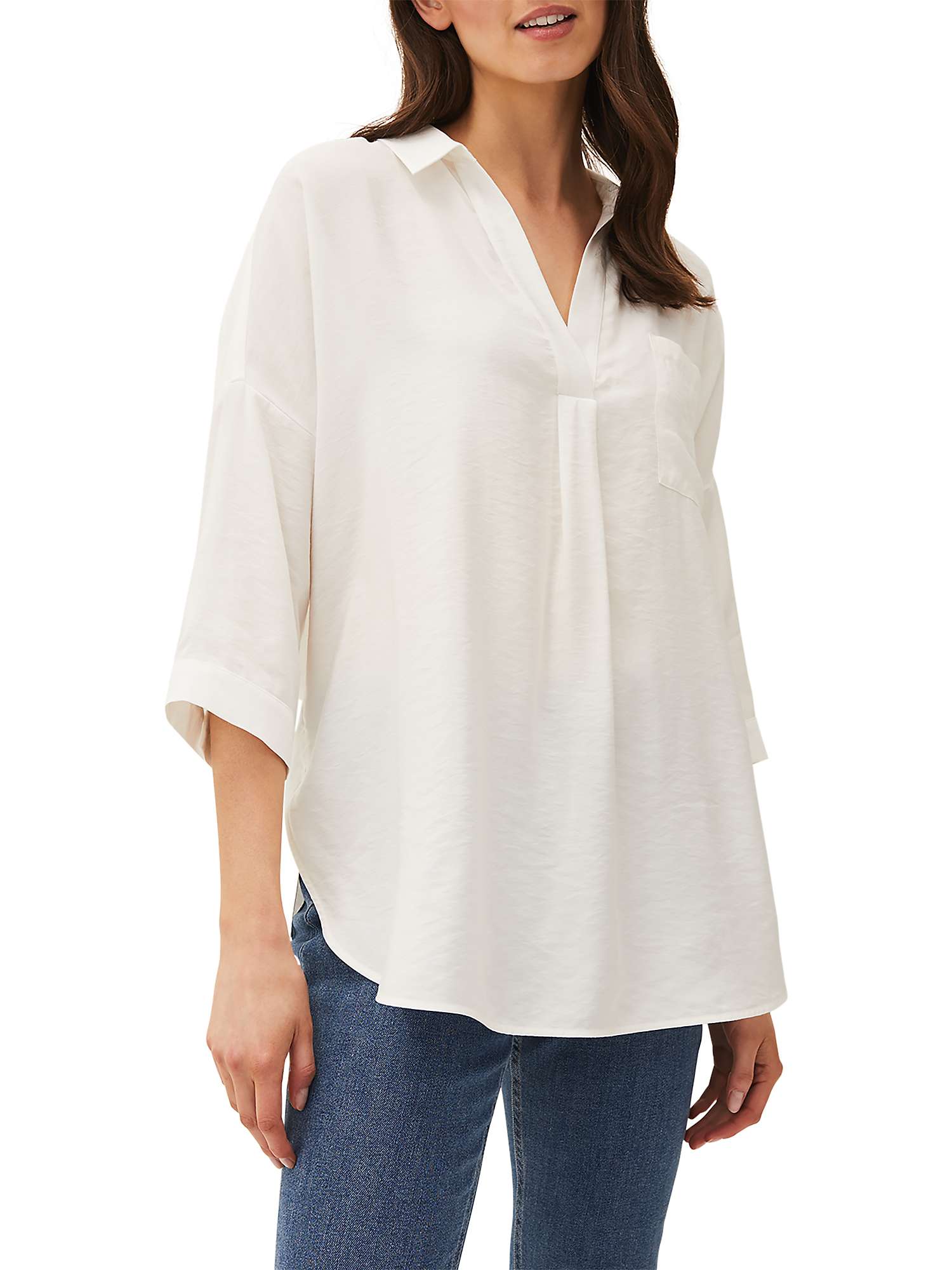 Buy Phase Eight Cynthia Longline Shirt, Ivory Online at johnlewis.com