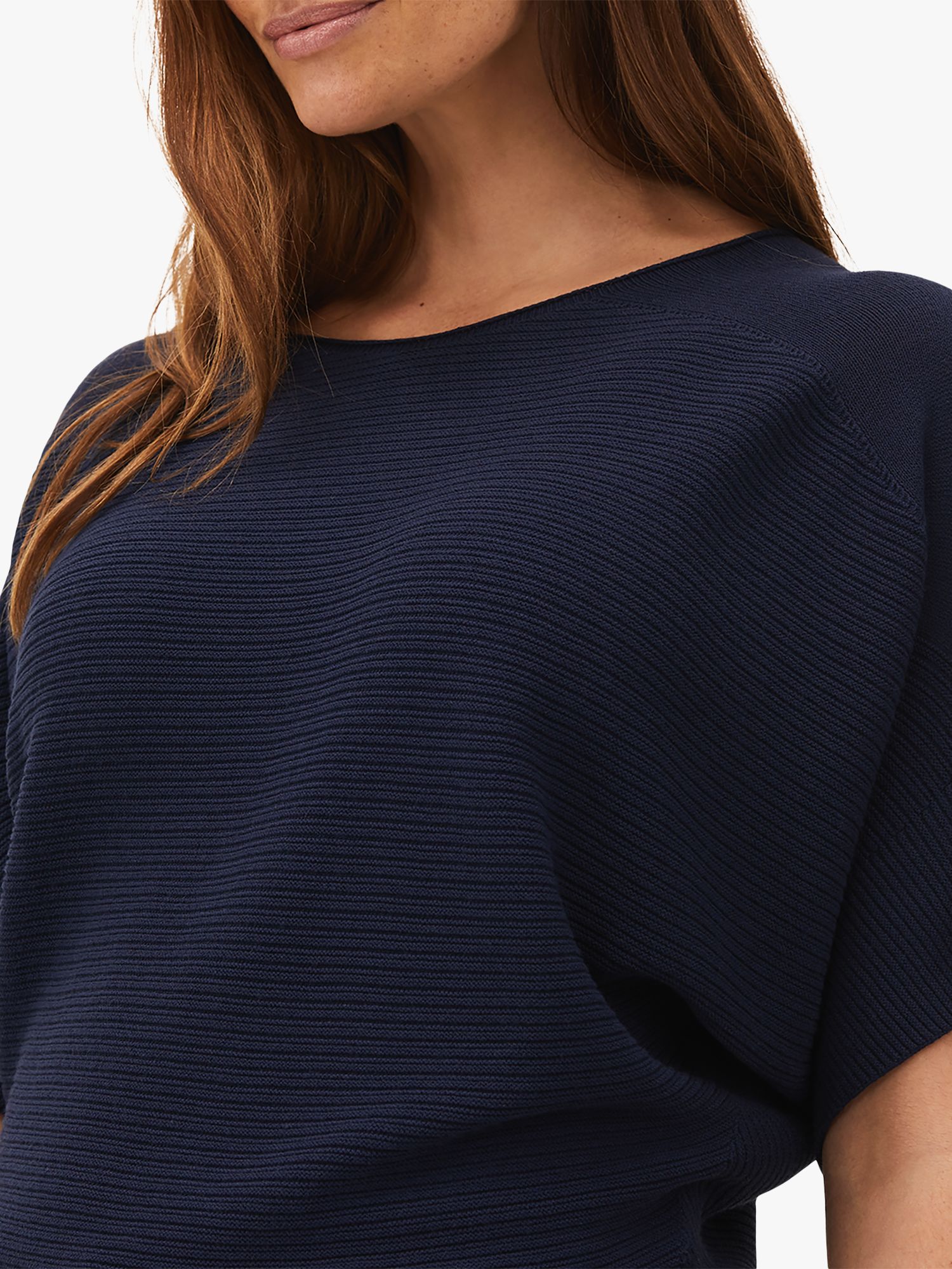 Phase Eight Alma Cold Shoulder Knit Top, Navy