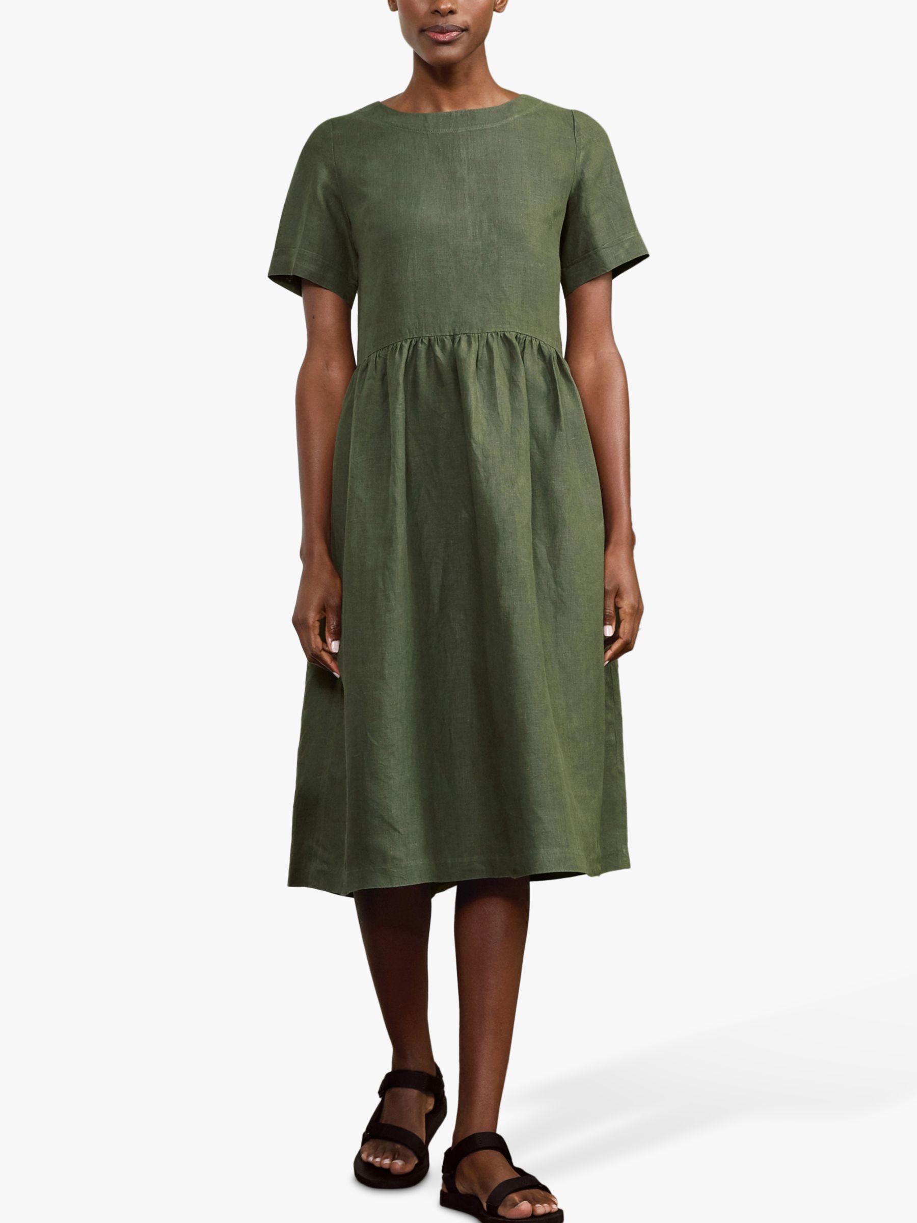 Baukjen Cecile Hemp Midi Dress, Khaki