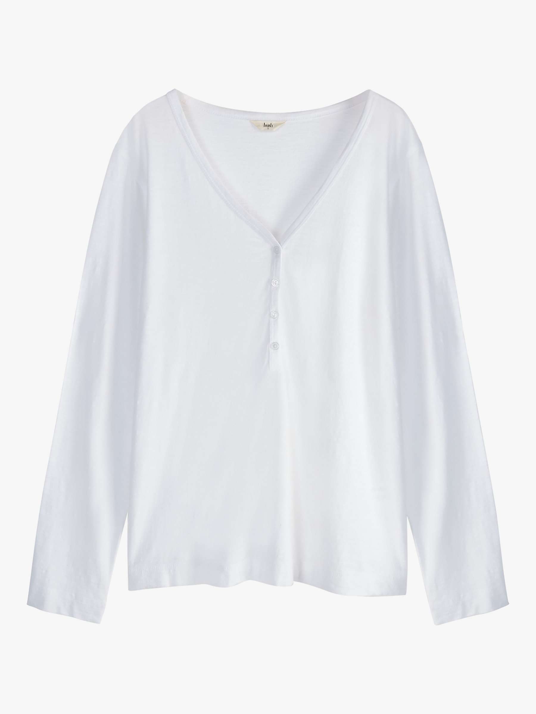 Buy hush Henley Pyjama Top, White Online at johnlewis.com