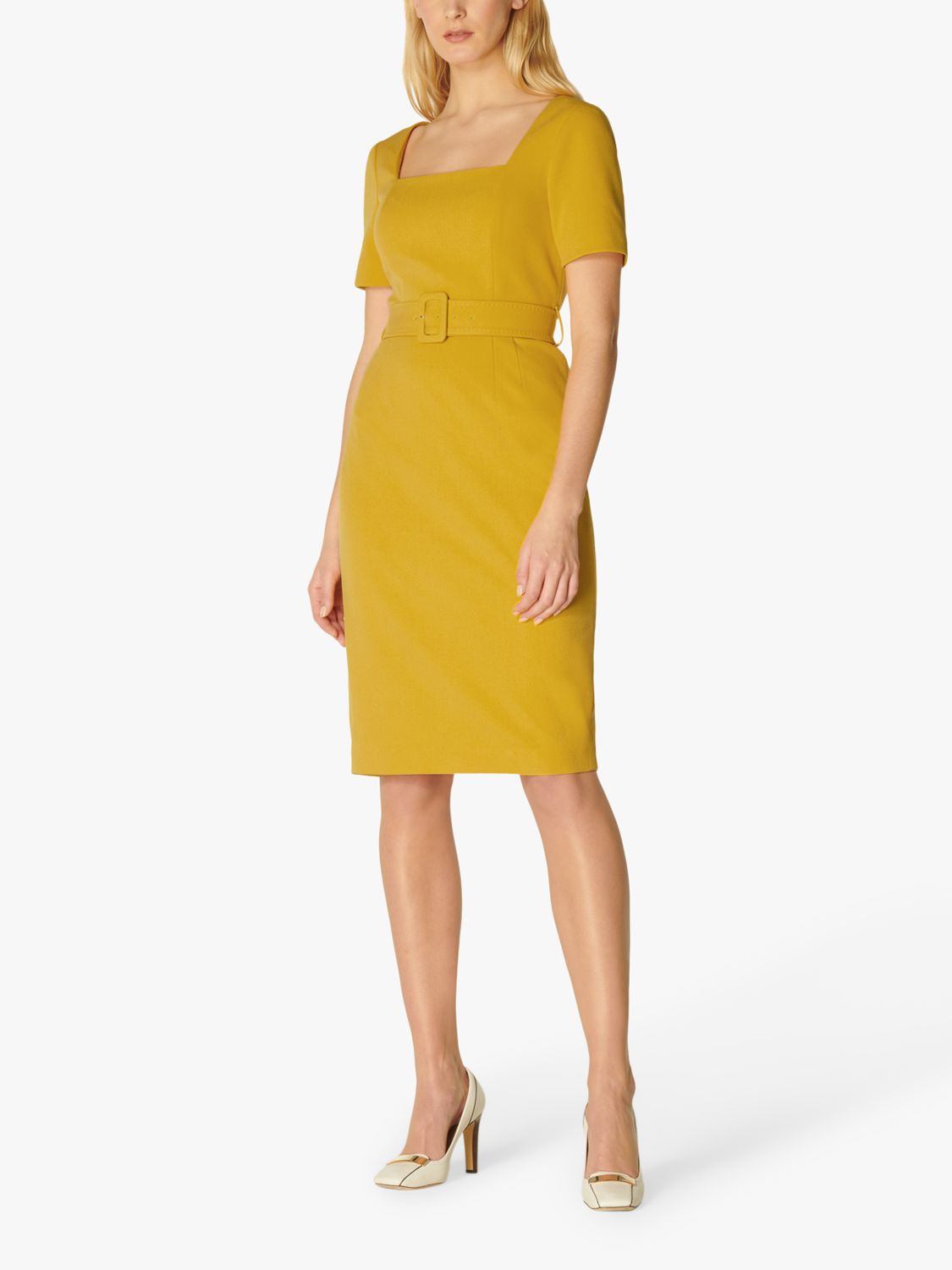 L.K.Bennett Leonora Belted Shift Dress, Yellow at John Lewis & Partners