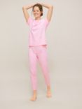 John Lewis & Partners Gabrielle Star Print Pyjama Set, Pink