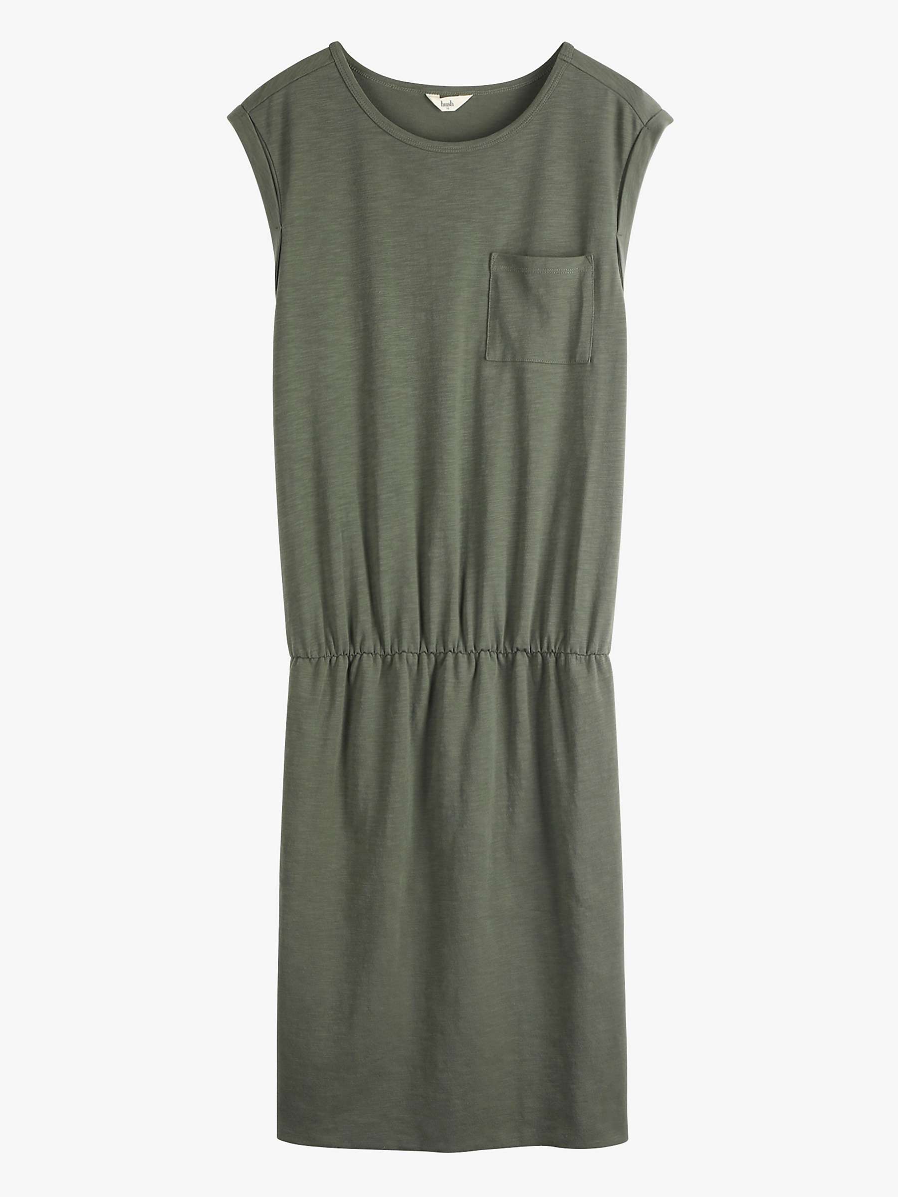 Buy hush Larna Organic Cotton Jersey Mini Dress, Khaki Online at johnlewis.com