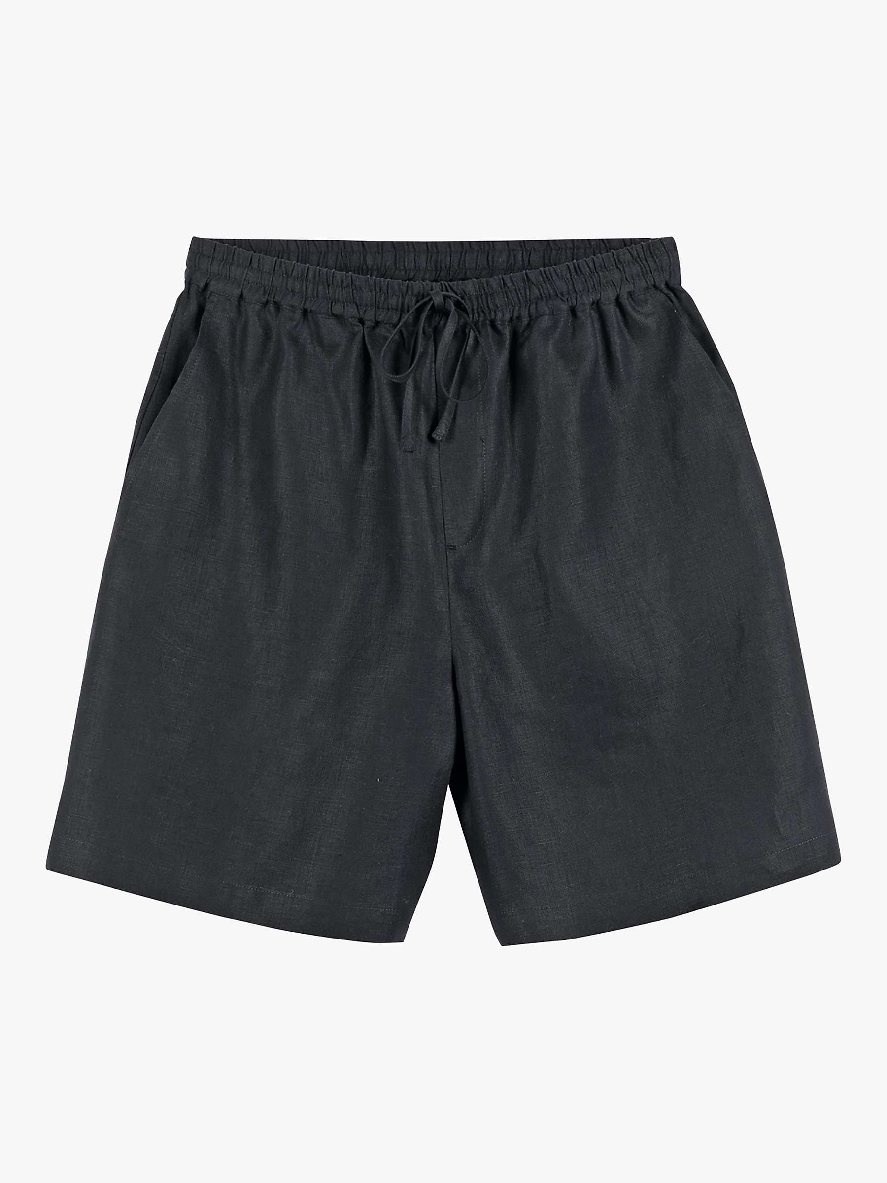 Buy hush Drawstring Linen Shorts, Black Online at johnlewis.com