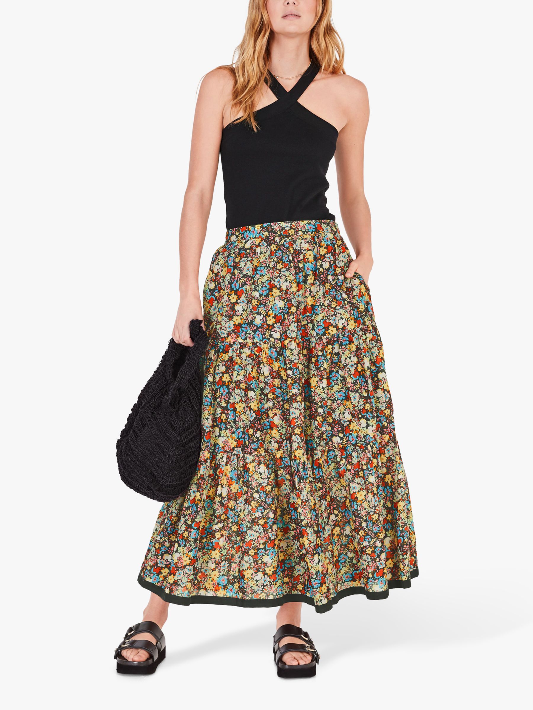 hush Tiered Floral Print Cotton Maxi ...