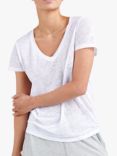 NRBY Charlie V-Neck Linen T-Shirt, White