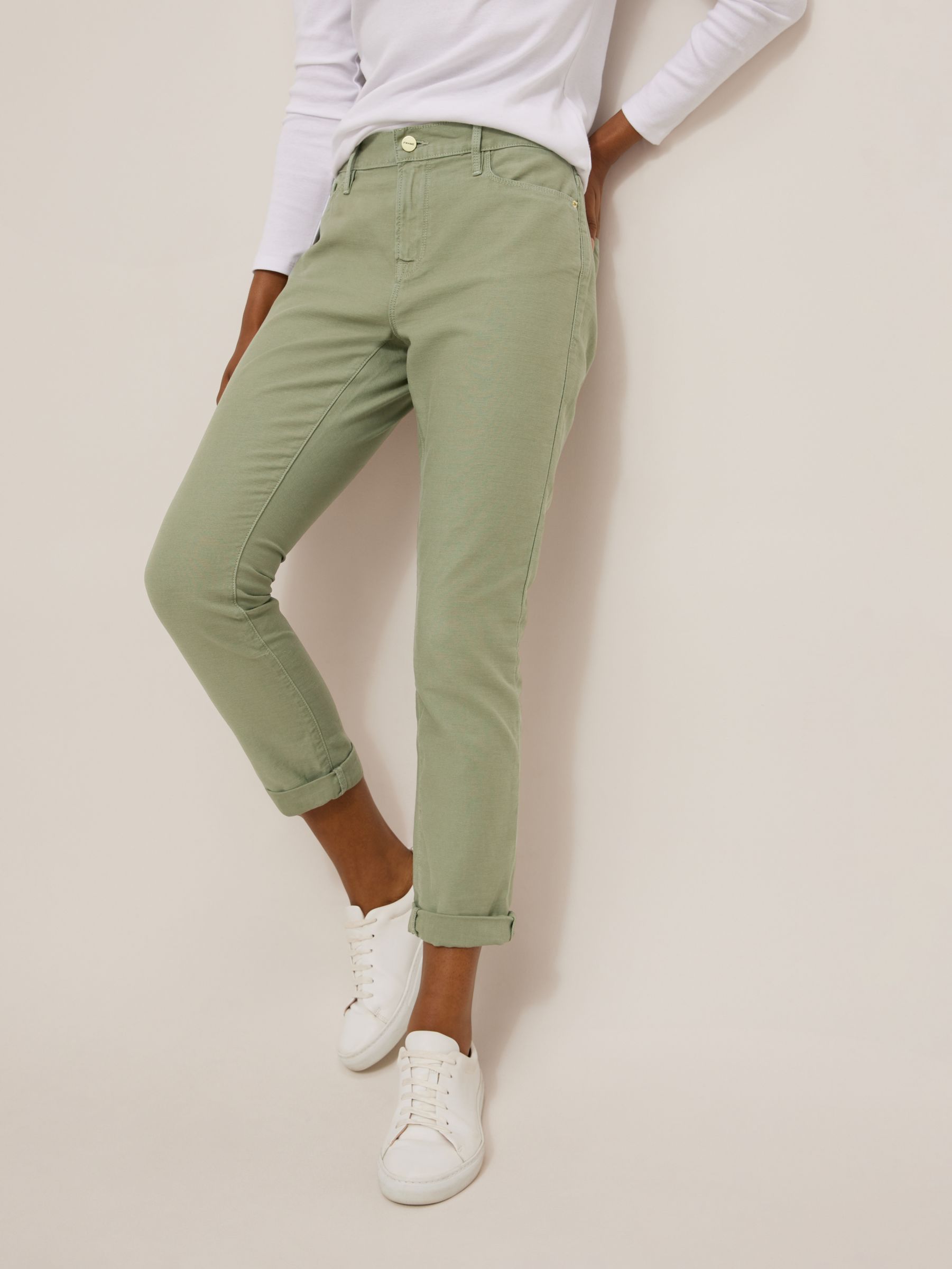 FRAME Le Garcon Skinny Jeans, Washed Military