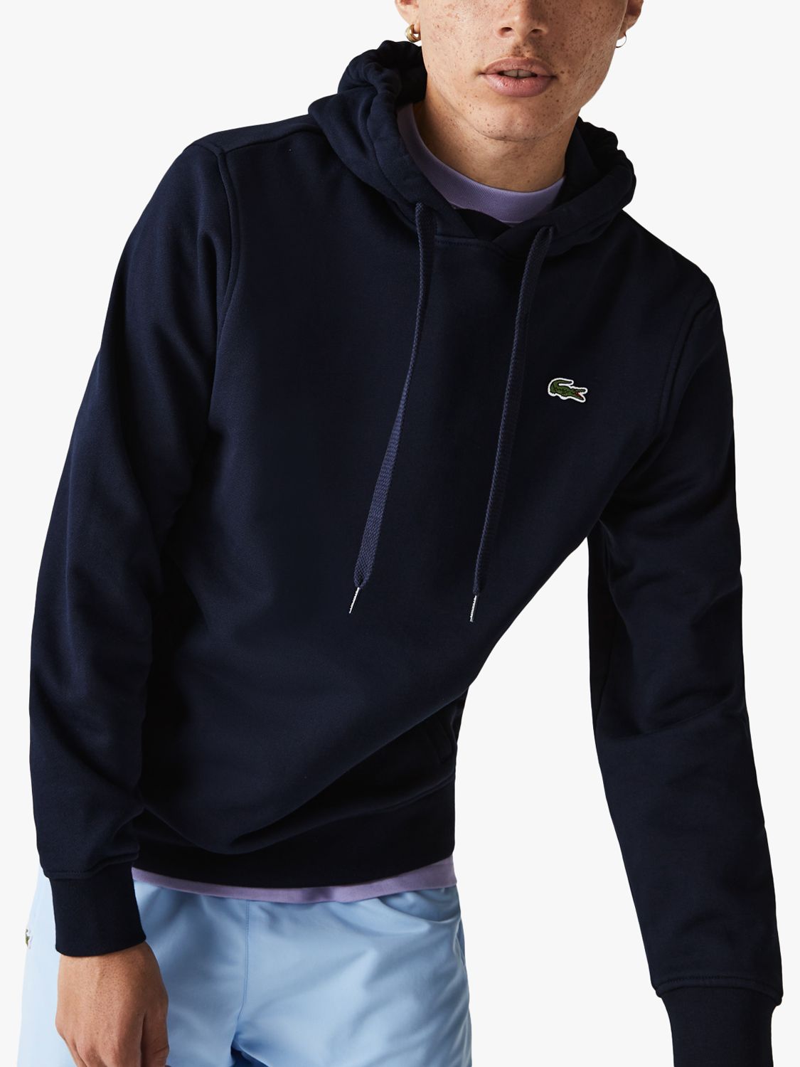 Lacoste Cotton Blend Hoodie, Navy, S