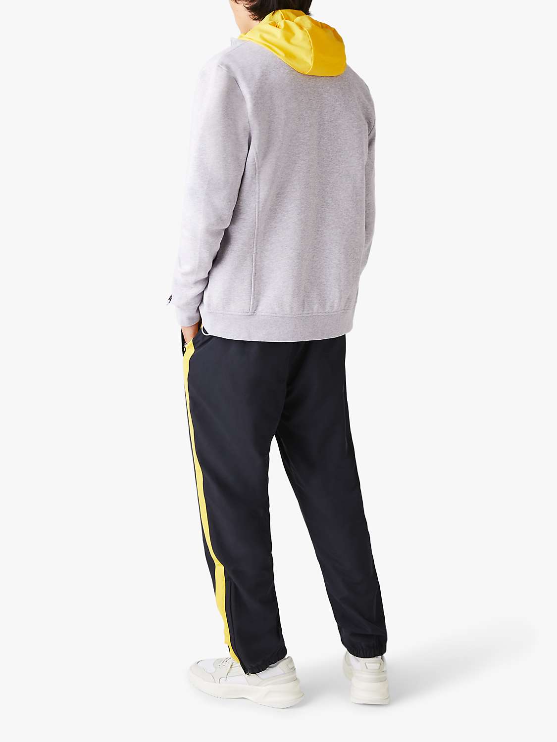 Buy Lacoste Cotton Blend Zip Funnel Neck Sweatshirt, Grey Online at johnlewis.com