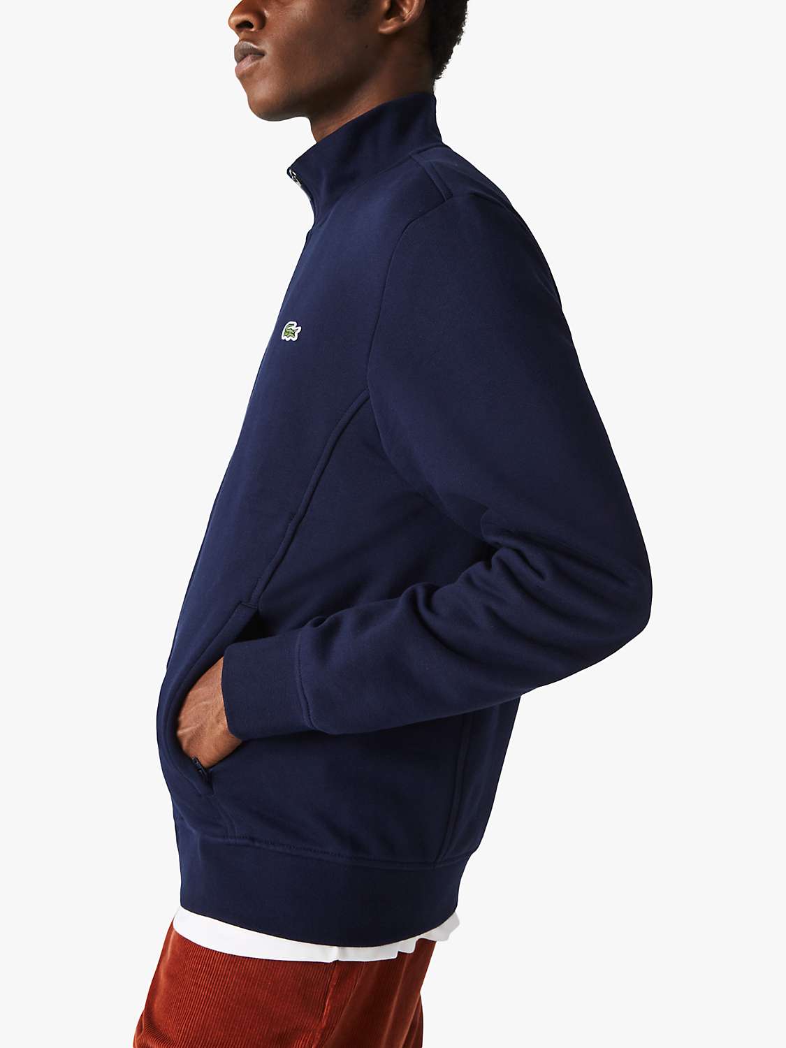 Buy Lacoste SPORT Cotton Blend Fleece Zip Sweatshirt, Navy Online at johnlewis.com