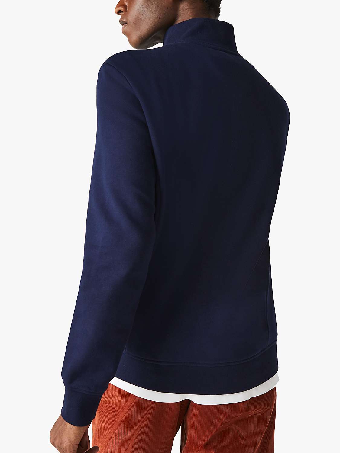 Buy Lacoste SPORT Cotton Blend Fleece Zip Sweatshirt, Navy Online at johnlewis.com