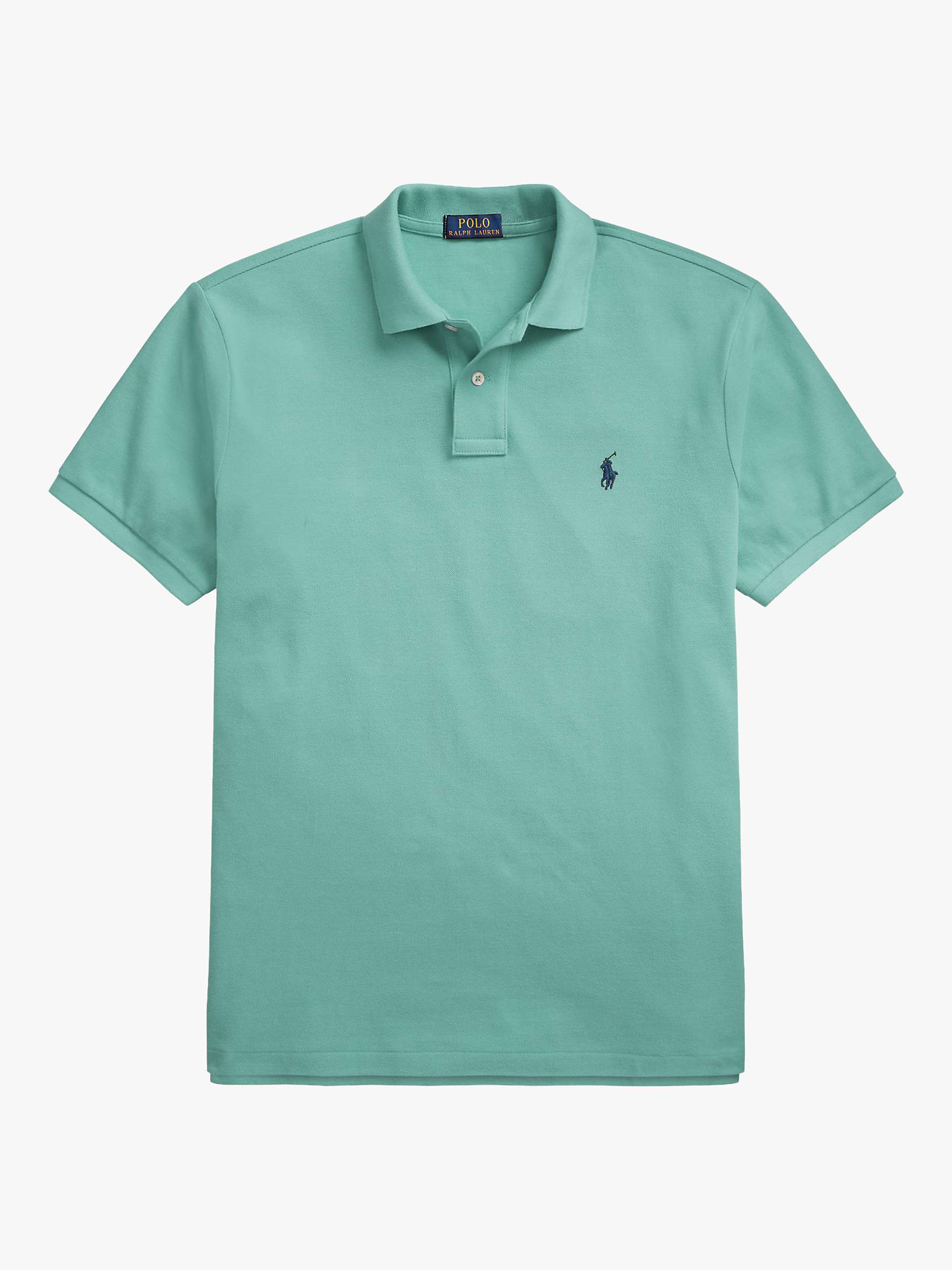 Polo Ralph Lauren Custom Slim Polo Shirt, Seafoam at John Lewis & Partners