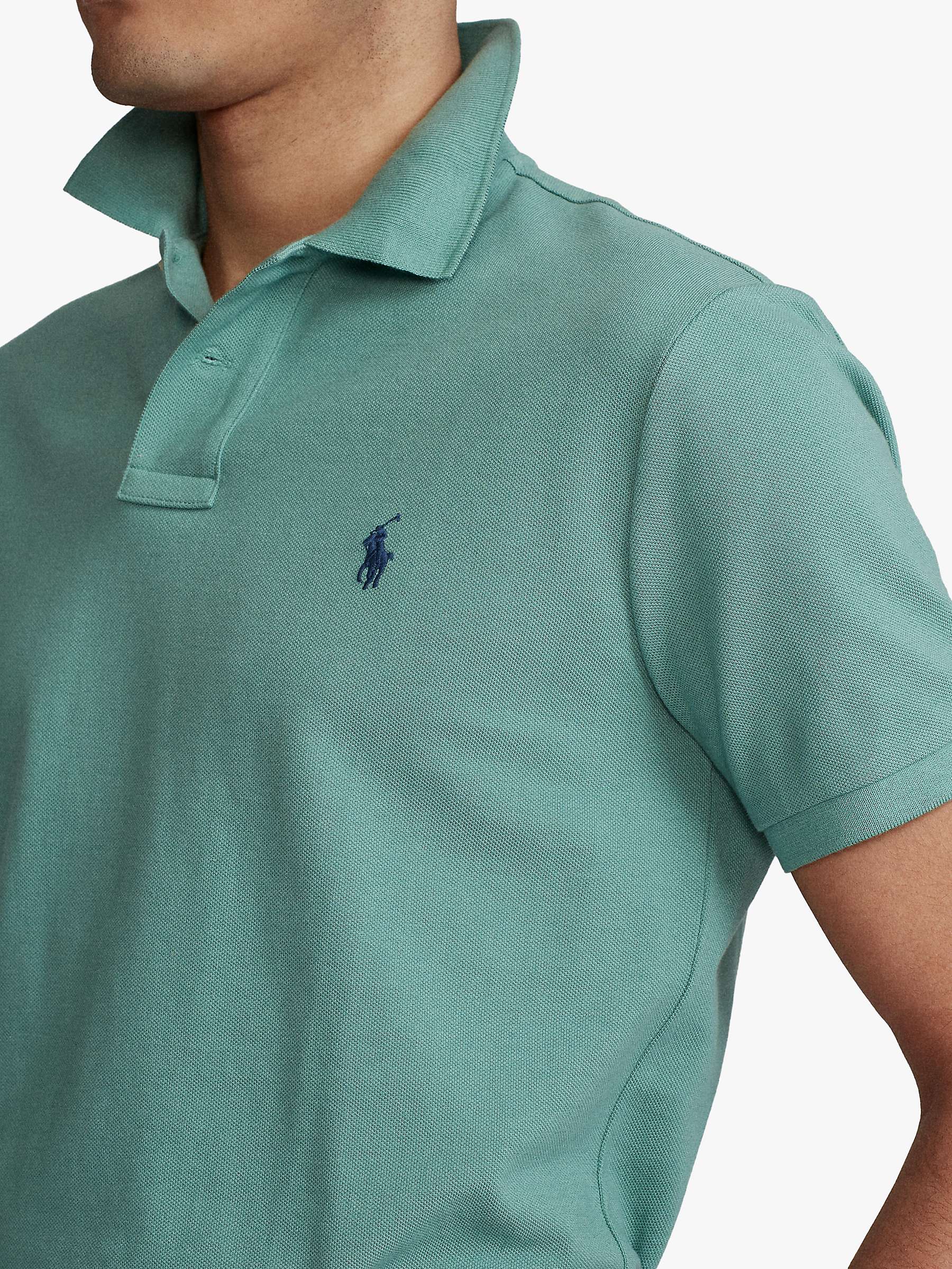 Polo Ralph Lauren Custom Slim Polo Shirt, Seafoam at John Lewis & Partners
