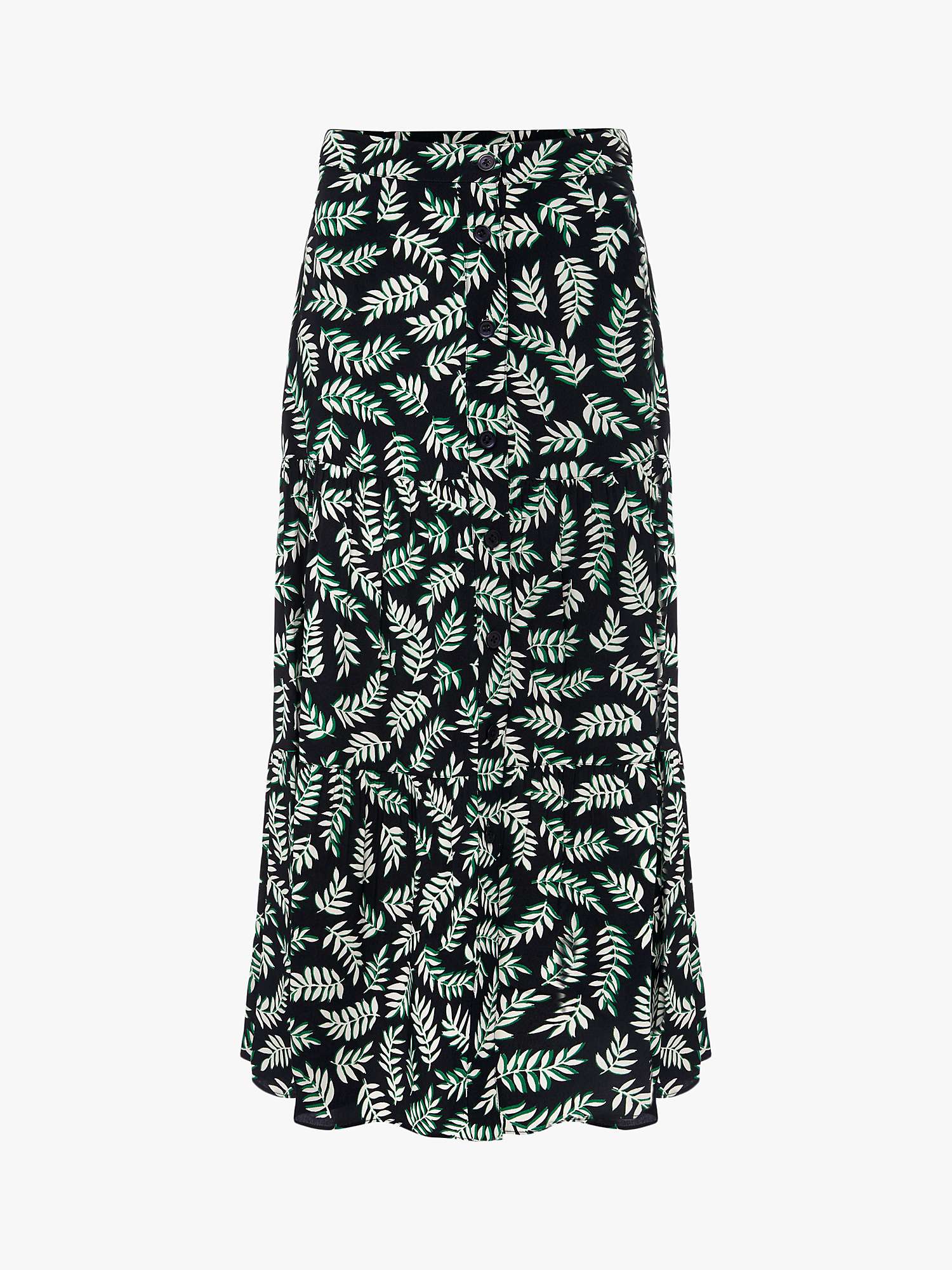 Buy Hobbs Meera Tiered Floral Midi Skirt, Navy/Multi Online at johnlewis.com