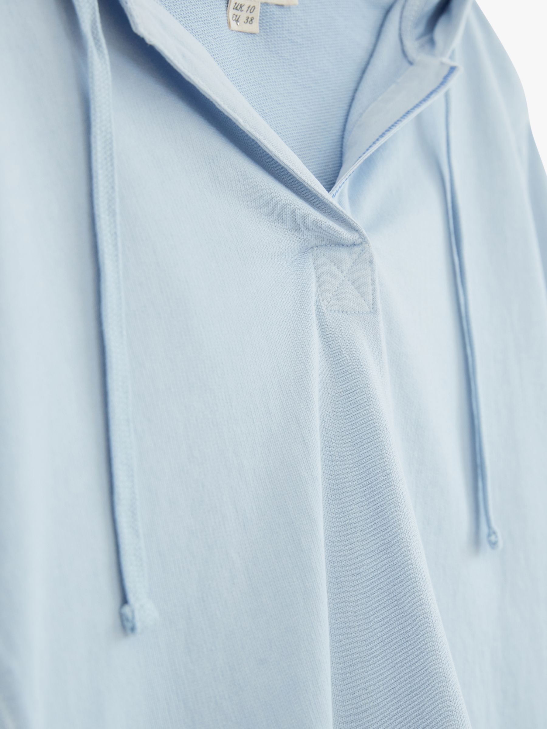 White Stuff Cotton Hooded Sweatshirt, Light Blue at John Lewis & Partners