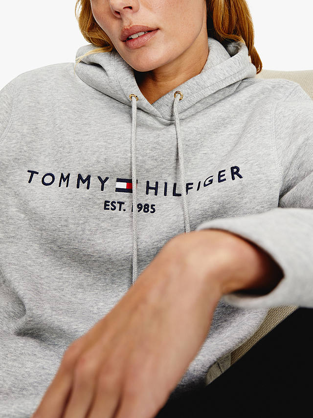 Tommy Hilfiger Heritage Logo Hoodie, Light Grey