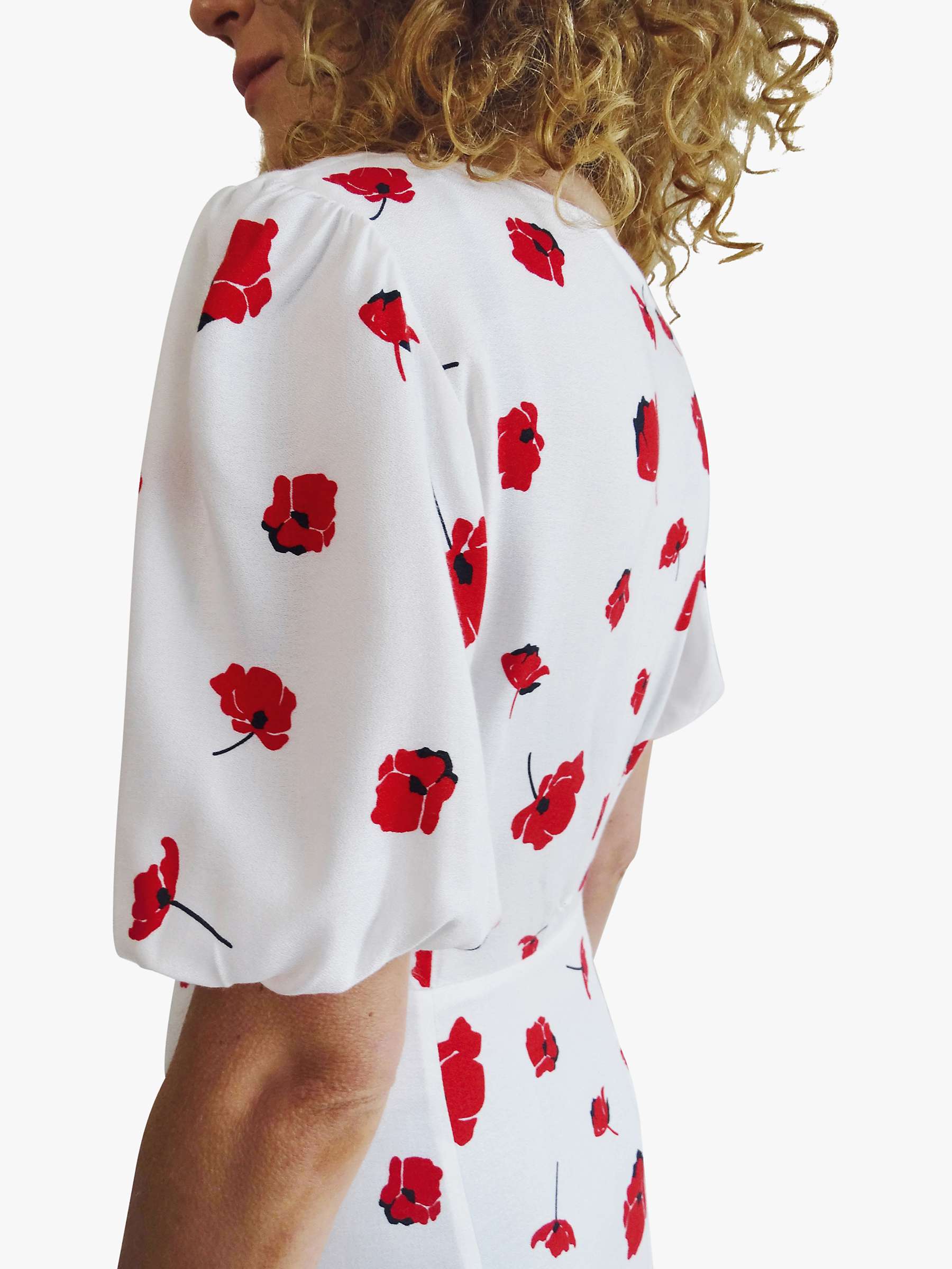 Buy Baukjen Reign Poppy Floral Midi Dress, White/Red Online at johnlewis.com