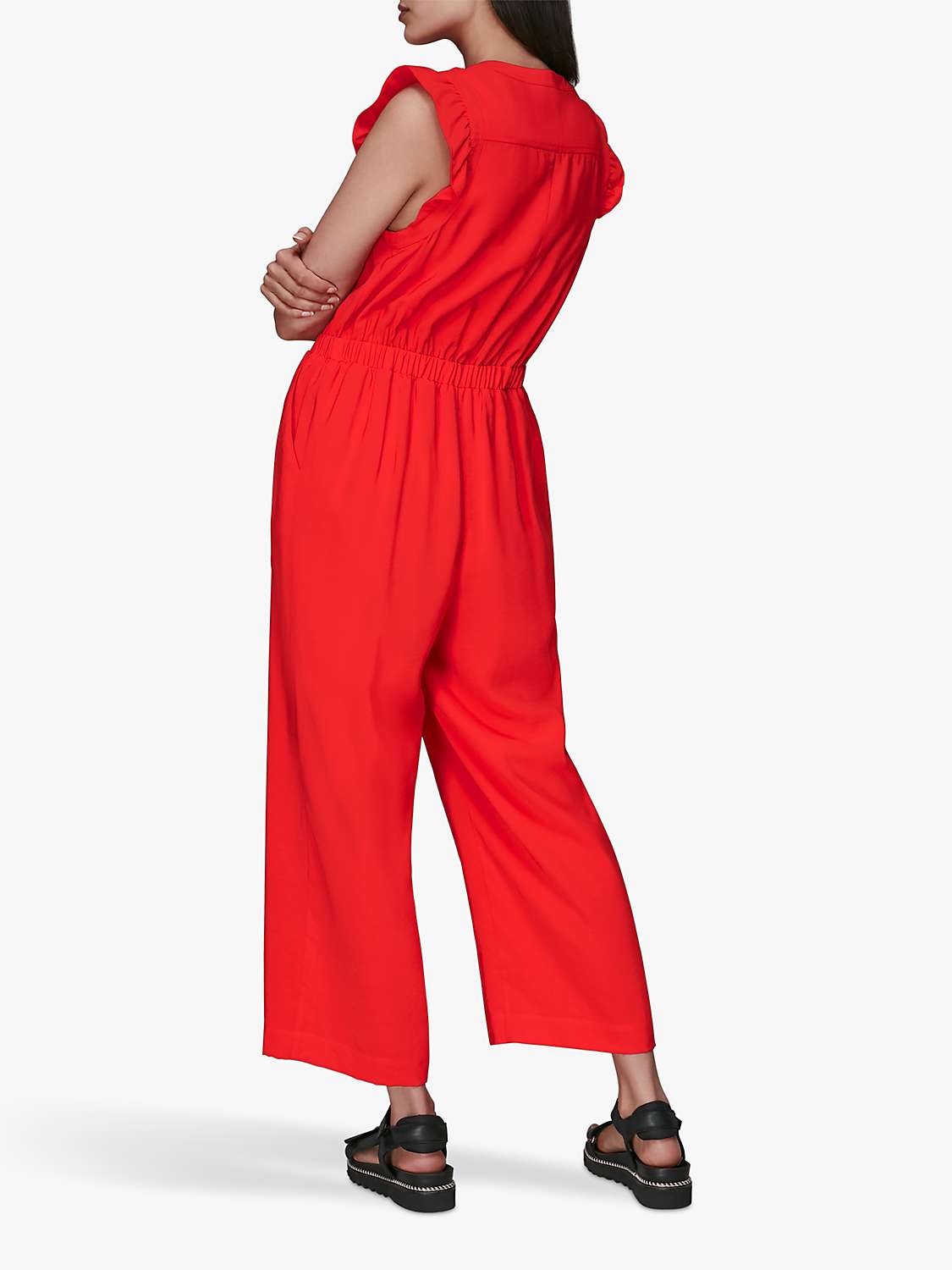 Buy Whistles Frill Sleeve Button Down Jumpsuit Online at johnlewis.com