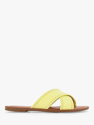 Dune Lindsy Leather Cross Strap Whip Stitch Sandals