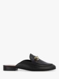Dune Glowin Leather Backless Loafers, Black