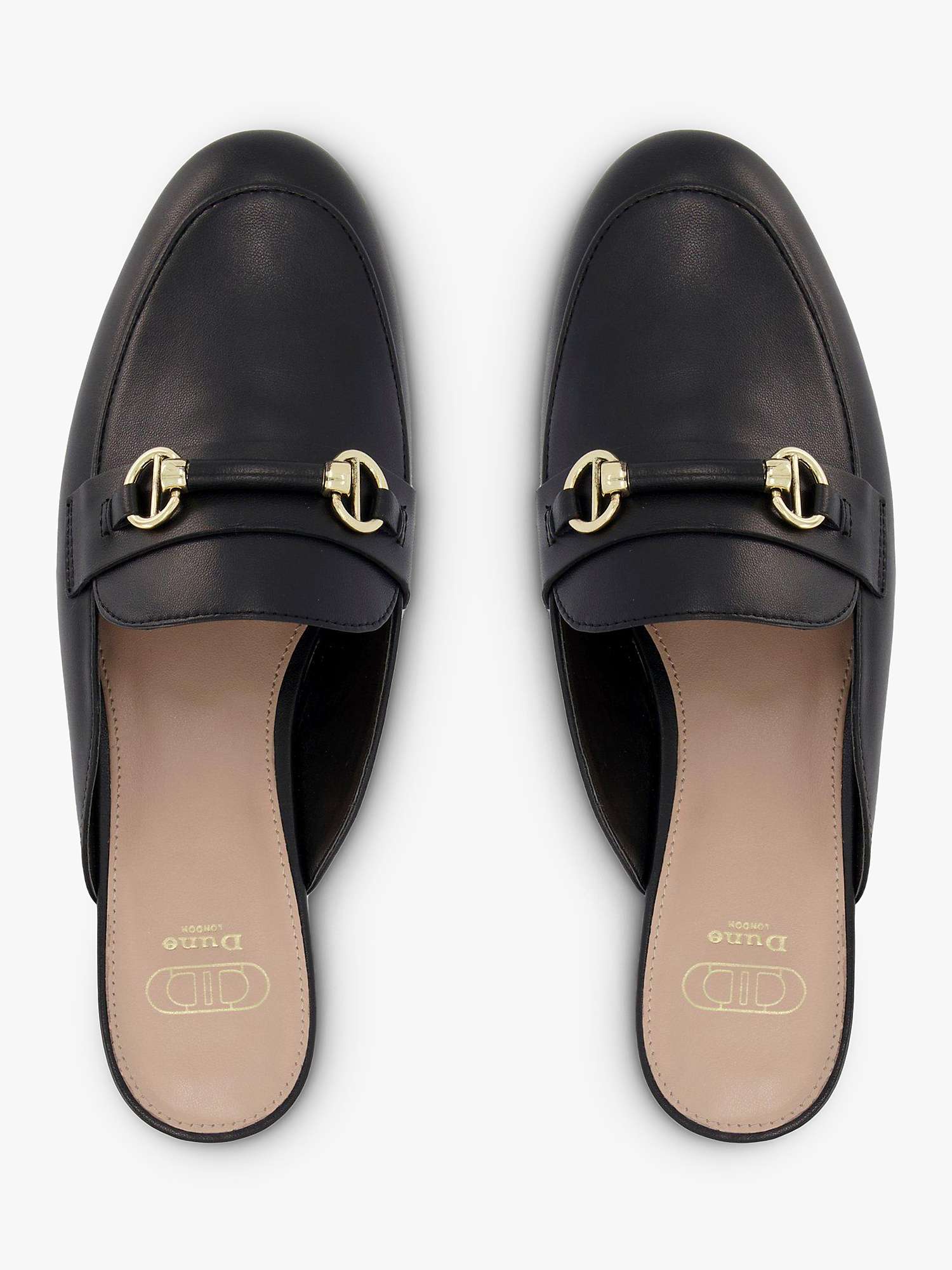 Buy Dune Glowin Leather Backless Loafers, Black Online at johnlewis.com